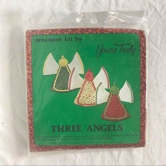 Yours Truly Vintage Unopened Three 5 Inch Angel Christmas Ornament Kit 1976 - Picture 1 of 4